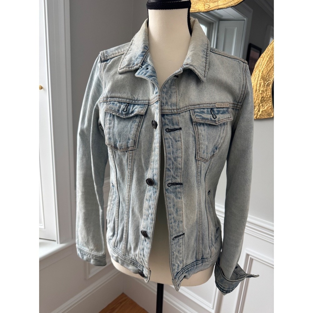Maison Scotch Scotch & Soda Amsterdam Blauw Light Wash Denim Trucker Jacket Sz 1